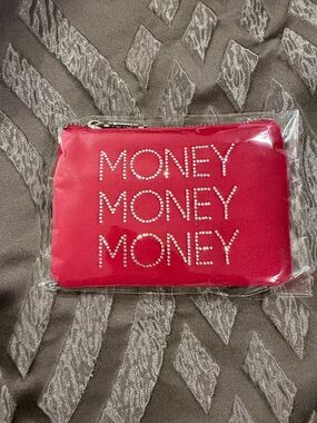 Calling all ABBA fans! Red 'MONEY' Rhinestone Zip Coin Purse